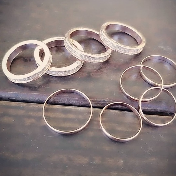 ROSE GOLD MIDI RING SET - Picture 1 of 1